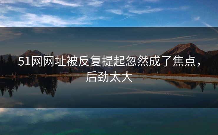 51网网址被反复提起忽然成了焦点，后劲太大
